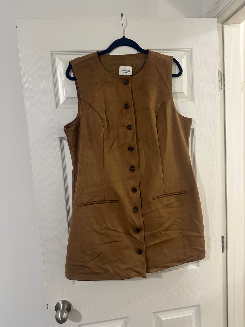 Abercrombie & Fitch Camel Brown Sleeveless Button Vest